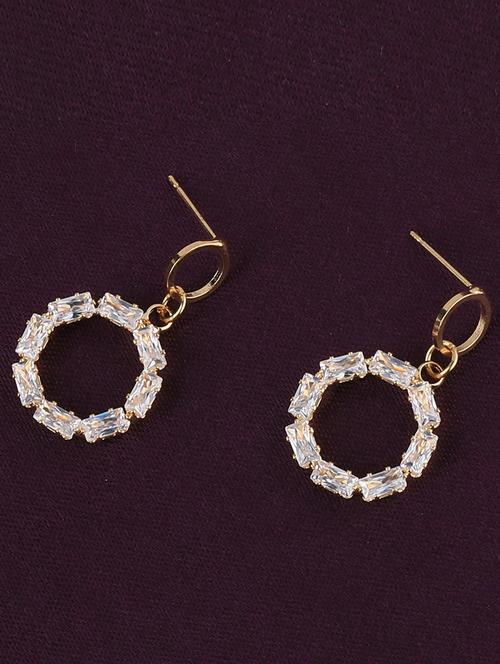 gold metal drop earring - 17194463 - Very Small Image - 1
