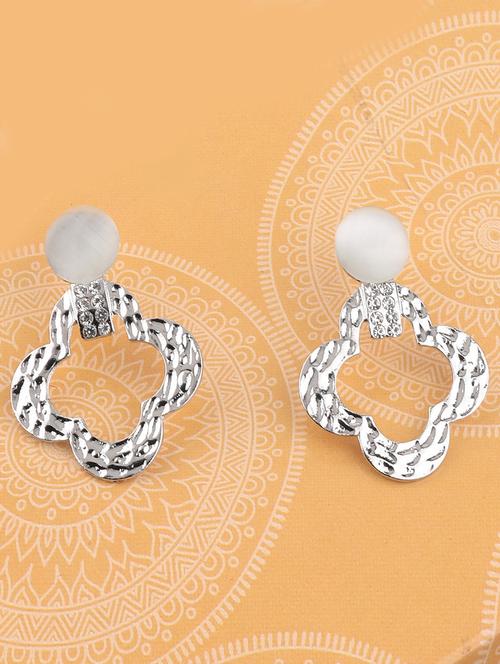 silver metal drop earring - 17194474 - Very Small Image - 1