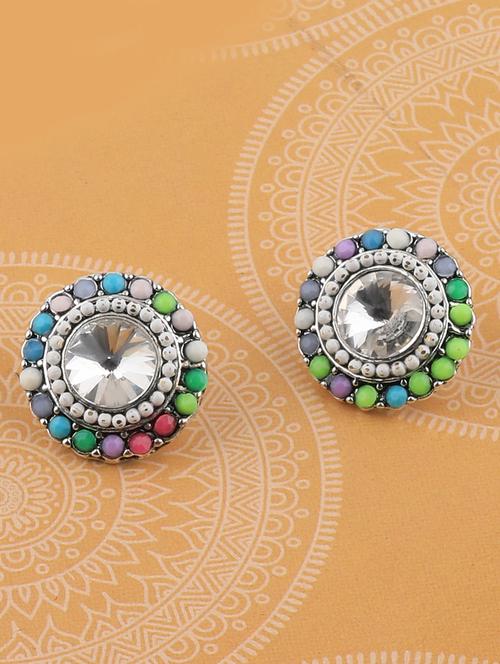 multi colored metal studs earring - 17194500 - Very Small Image - 1
