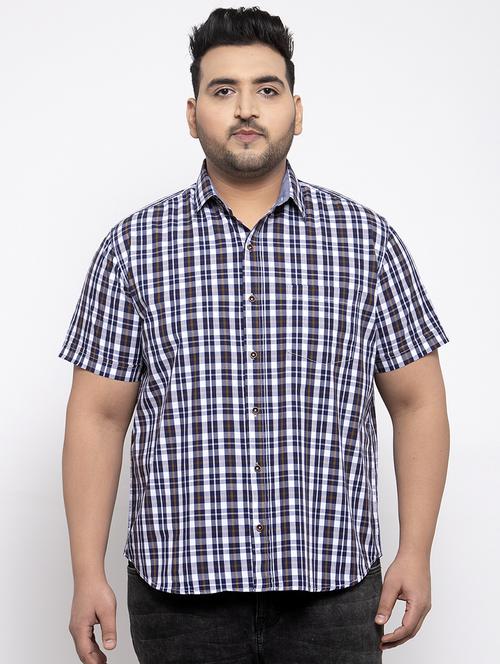 white checkered plus size casual shirt - 17196281 - Very Small Image - 1