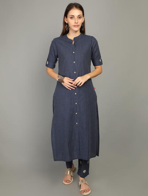 satriped kurta pant set - 17196373 - Very Small Image - 1
