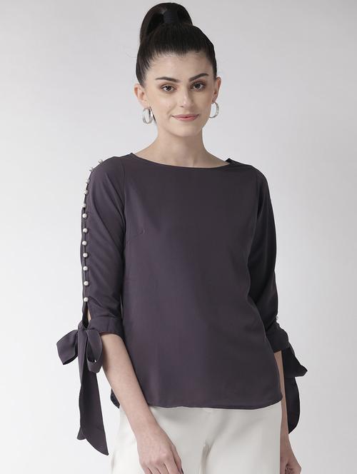 grey polyester regular top - 17197012 - Very Small Image - 1