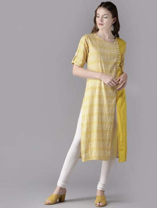 printed straight kurta - 17197740 - Very Small Image - 1
