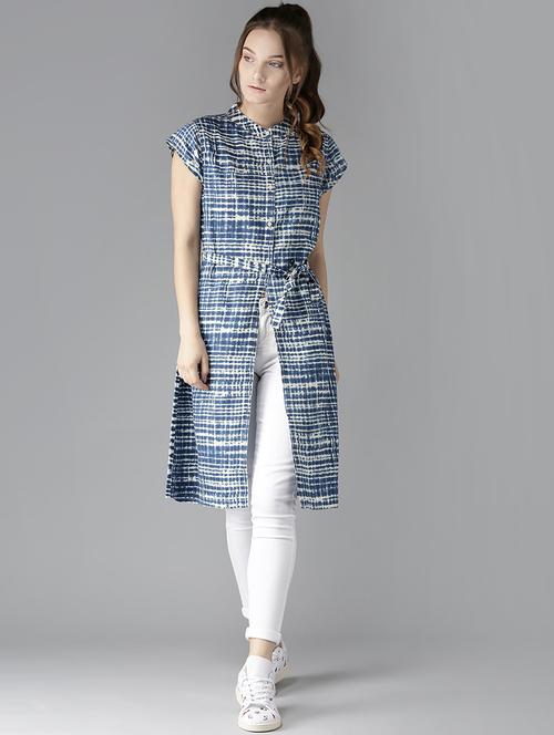 checkered a-line kurta  - 17197744 - Very Small Image - 1
