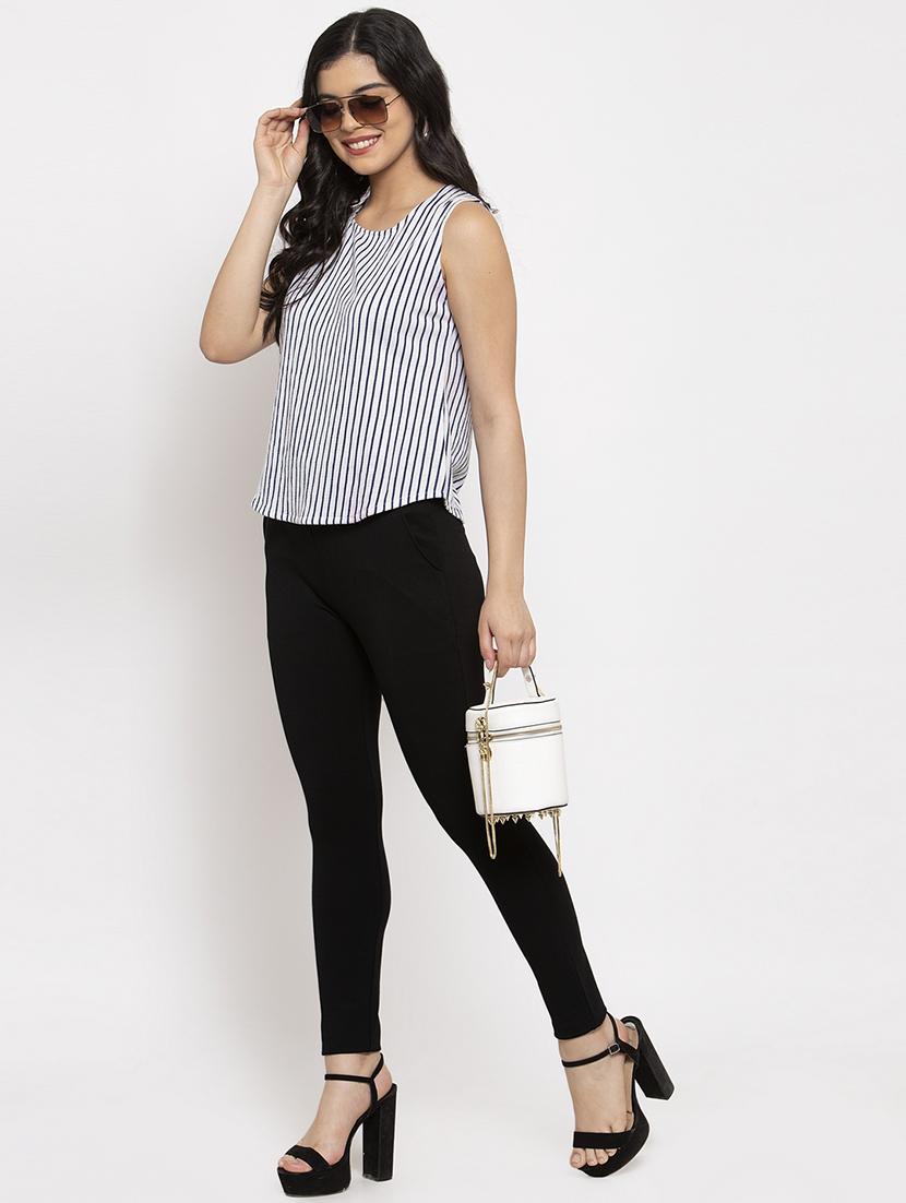 black poly spandex jeggings - 17197843 - Standard Image - 3