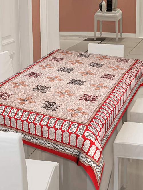  pure cotton jaipuri print 6 seater table cloth - 17200141 - Very Small Image - 1