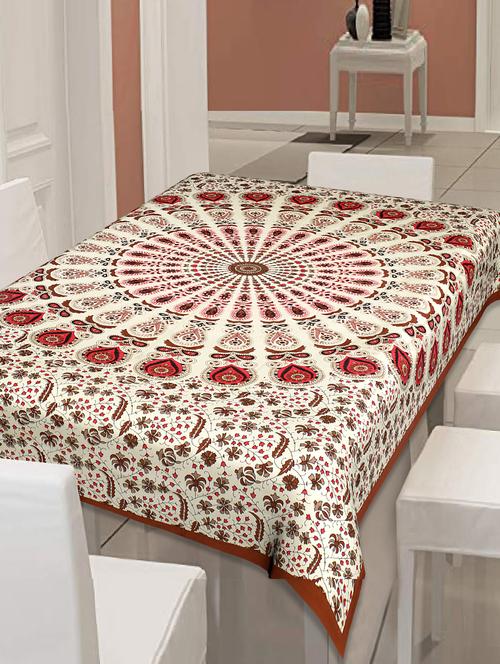  pure cotton jaipuri print 6 seater table cloth - 17200146 - Very Small Image - 1