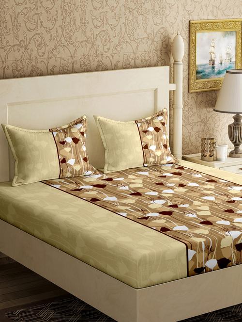 cotton double bedsheet with 2 pillow covers - 17200813 - Very Small Image - 1