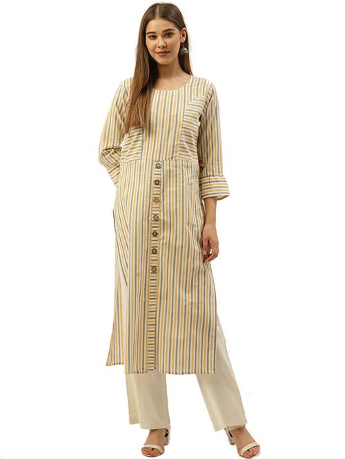 striped straight kurta - 17202514 - Very Small Image - 1