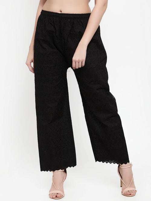 tonal embroidered straight palazzo - 17202682 - Very Small Image - 1