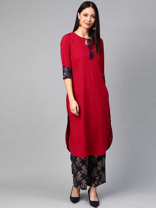 women's straight kurta - 17203734 - Very Small Image - 1
