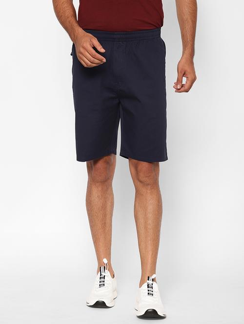 navy blue solid bermuda shorts - 17205299 - Very Small Image - 1