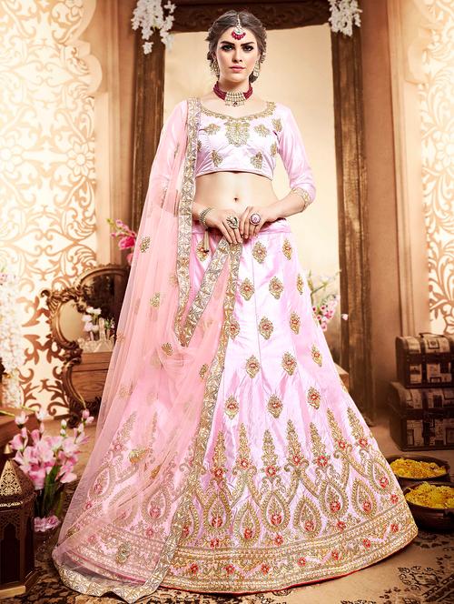 embroidered a-line lehenga - 17205869 - Very Small Image - 1