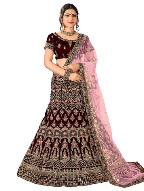 embroidered panelled lehenga - 17205991 - Very Small Image - 1