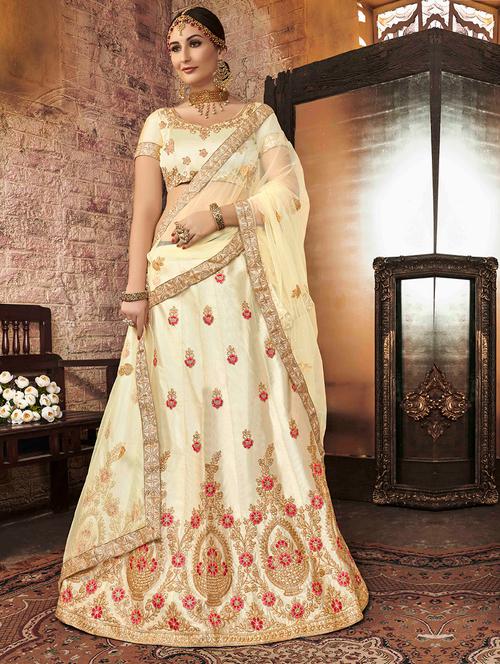 embroidered a-line lehenga - 17206014 - Very Small Image - 1