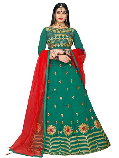 embroidered panelled lehenga - 17206171 - Very Small Image - 1