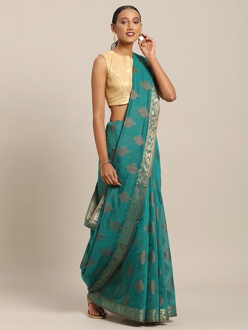 gold print handloom saree - 17207315 - Very Small Image - 1