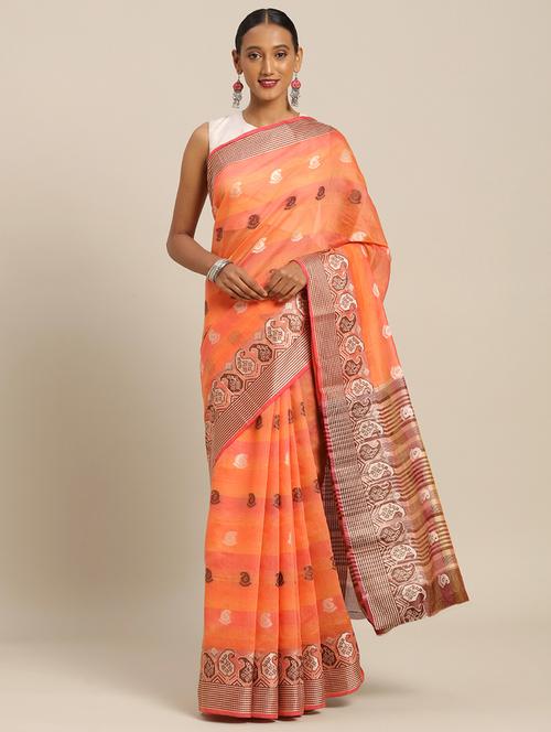 self design handloom saree - 17207327 - Very Small Image - 1