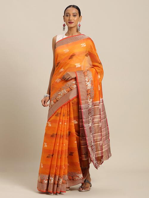 self design handloom saree - 17207331 - Very Small Image - 1