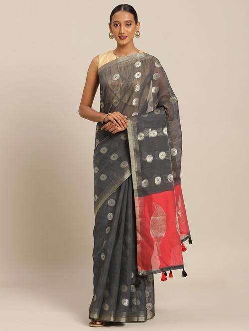 women's self design grey colored saree - 17207359 - Very Small Image - 1