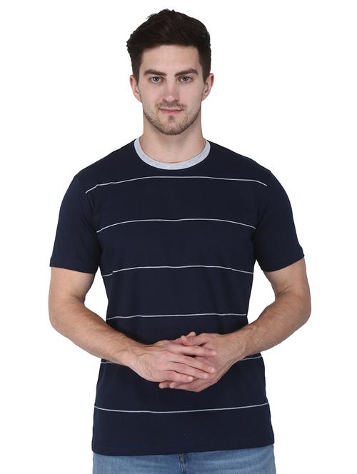 navy blue striped t-shirt - 17209215 - Very Small Image - 1