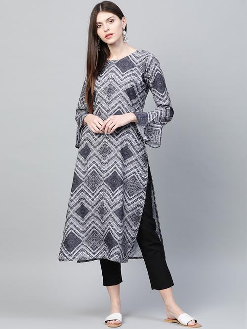 chevron print kurta pant set - 17209365 - Very Small Image - 1