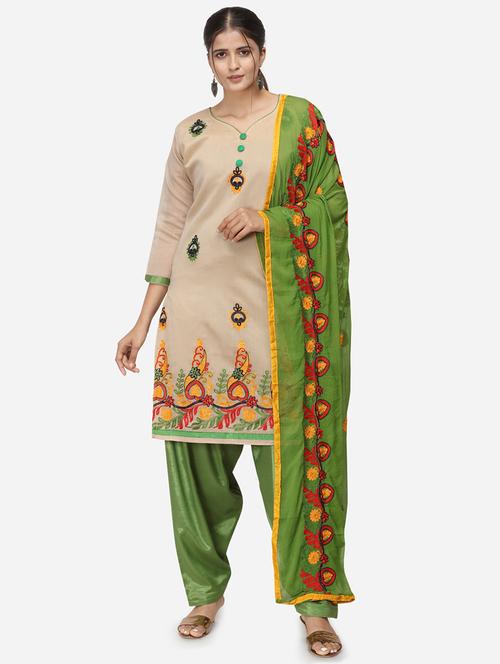 embroidered patiyala suits unstitched suit - 17209705 - Very Small Image - 1