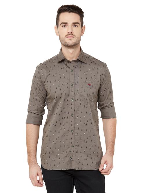 grey printed casual shirt - 17210058 - Very Small Image - 1