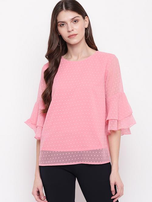 women's straight round neck top - 17216335 - Very Small Image - 1