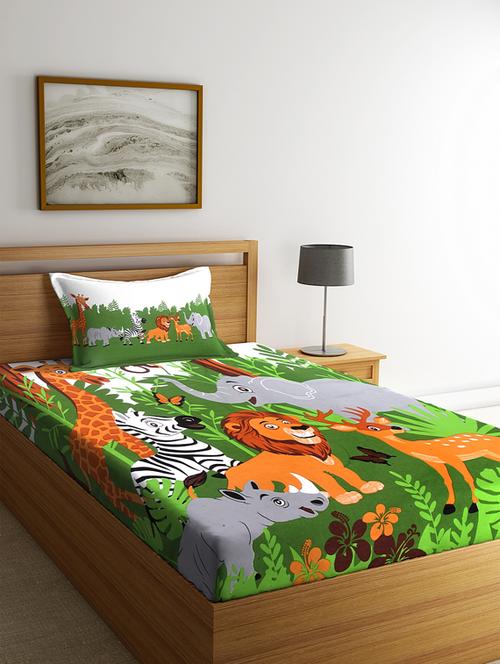  cotton single bedsheet with one pillow cover  - 17218505 - Very Small Image - 1