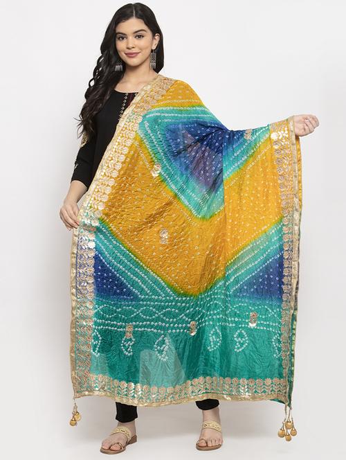 gota work bandhani print dupatta - 17226193 - Very Small Image - 1