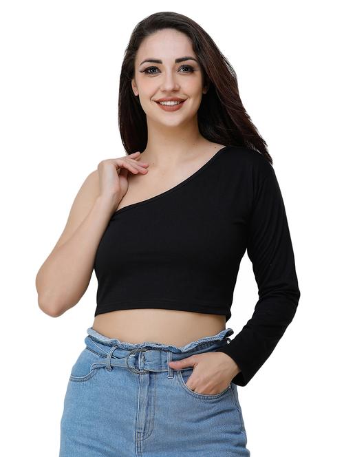 single shoulder crop top  - 17226565 - Very Small Image - 1