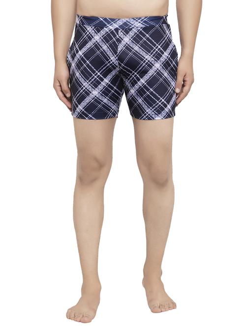 navy blue checkered short - 17228036 - Very Small Image - 1
