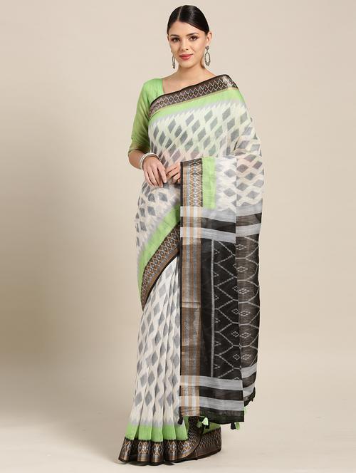 ikat printed saree with blouse - 17228111 - Very Small Image - 1