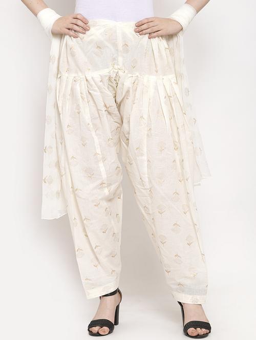 white cotton salwar salwars - 17230025 - Very Small Image - 1