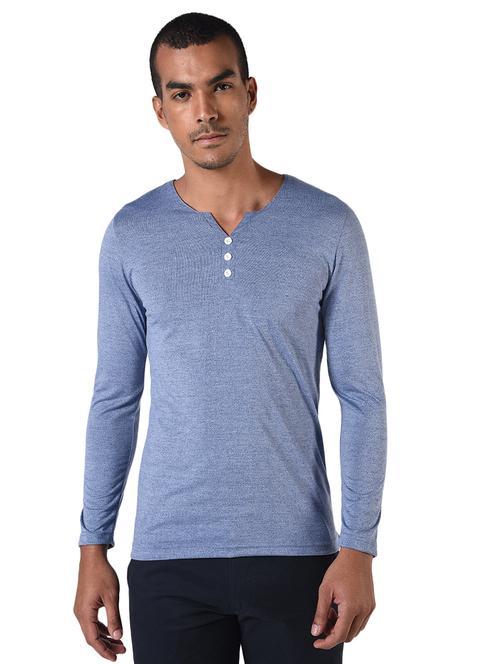 blue solid t-shirt - 17230204 - Very Small Image - 1