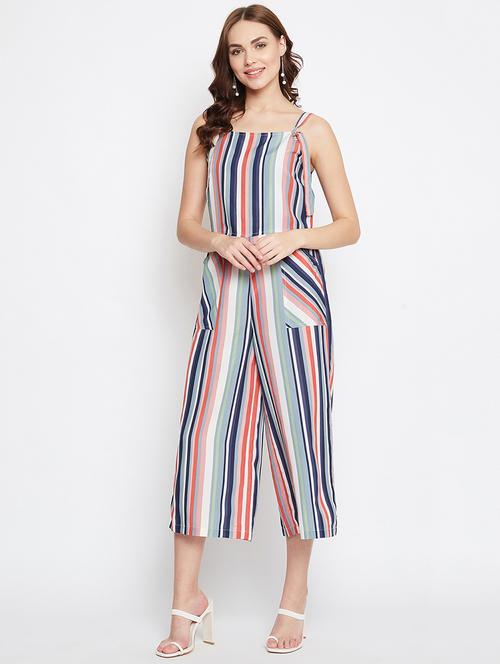 striped 3/4 jumpsuit - 17230801 - Very Small Image - 1