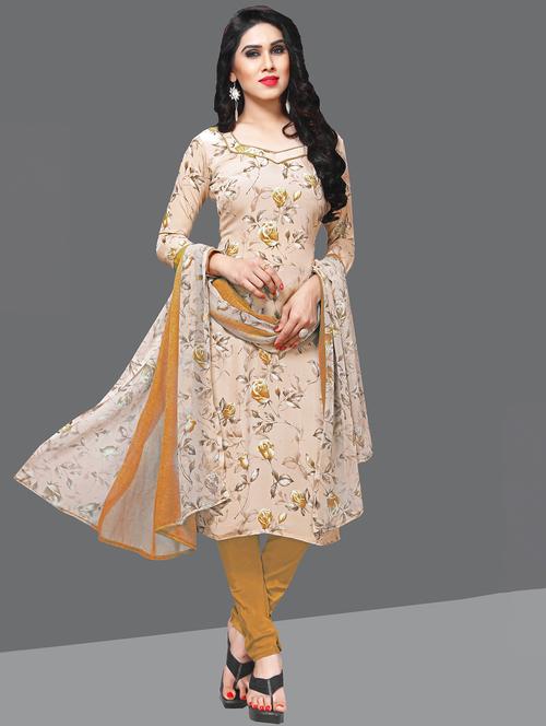 floral churidaar suits unstitched suit - 17231432 - Very Small Image - 1