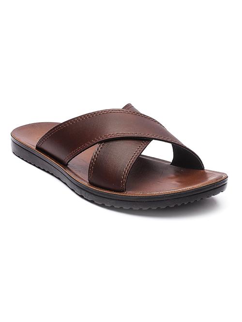 brown slip on slippers - 17234036 - Very Small Image - 1