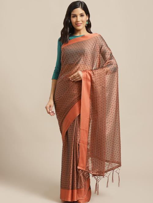 pastel solid saree with blouse - 17234180 - Very Small Image - 1