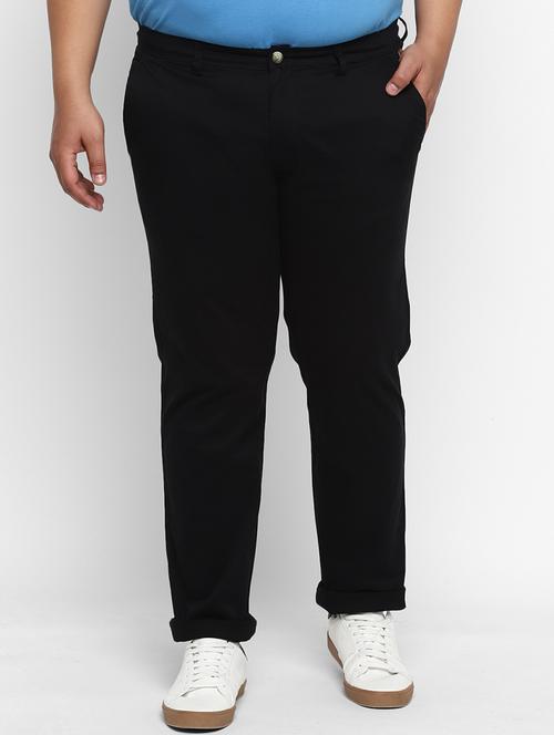 plus size black solid chinos - 17234415 - Very Small Image - 1