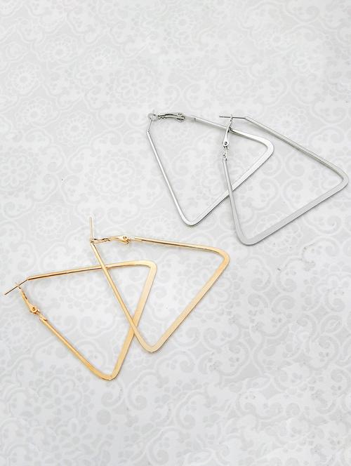 silver metal hoop earring - 17235896 - Very Small Image - 1