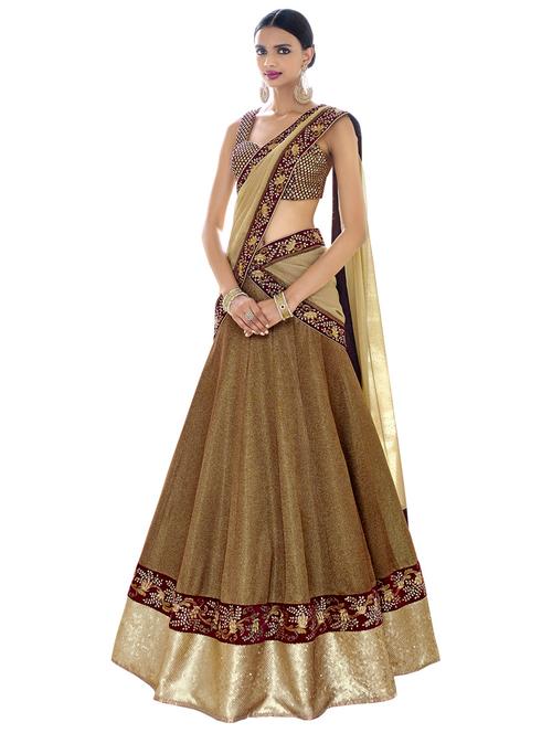 embellished work saree lehenga - 17237327 - Very Small Image - 1