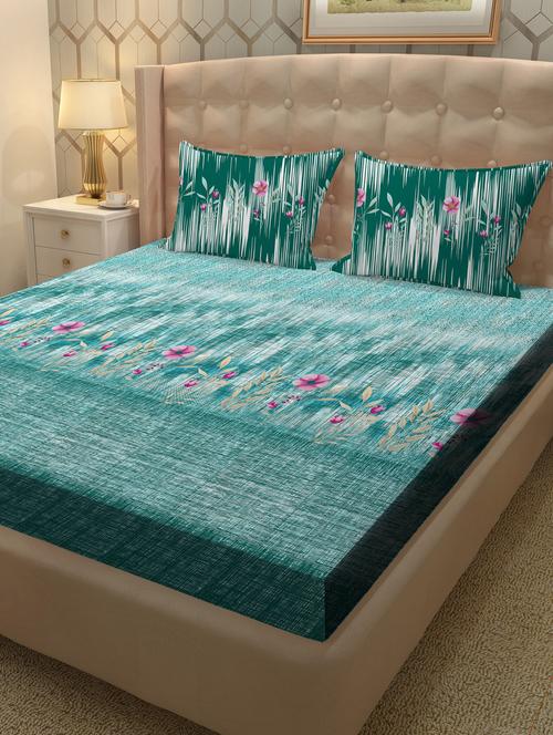 cotton double bedsheet super king size with 2 pillow cover - 17238626 - Very Small Image - 1