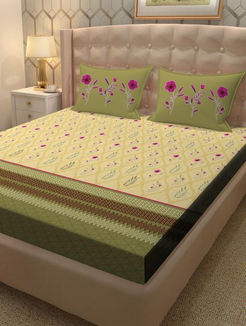 cotton double bedsheet super king size with 2 pillow cover - 17238633 - Very Small Image - 1