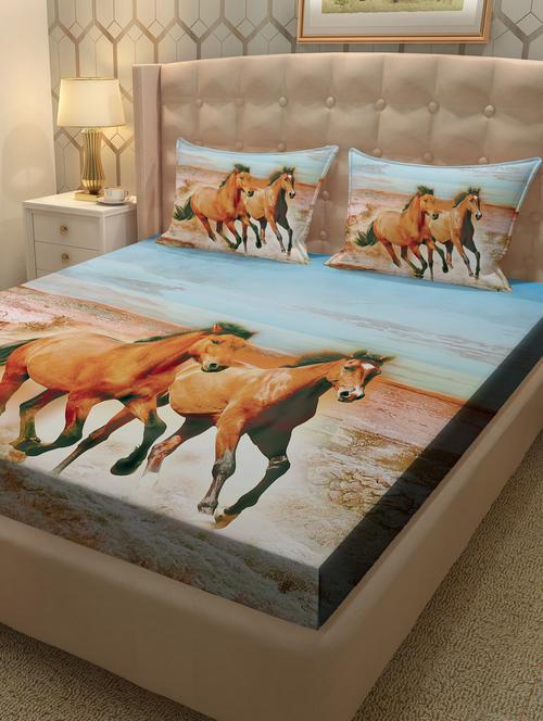 cotton double bedsheet super king size with 2 pillow cover - 17238645 - Very Small Image - 1