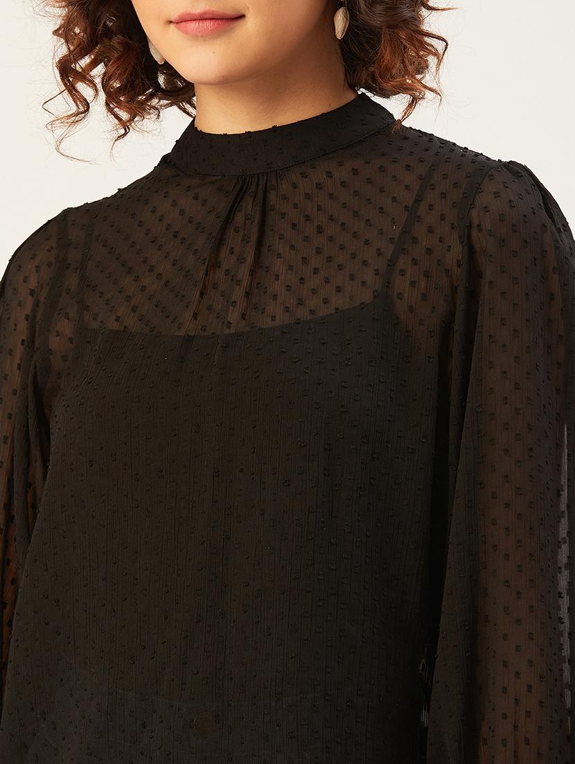 women's straight mock neck top - 17238790 - Zoom Image - 4