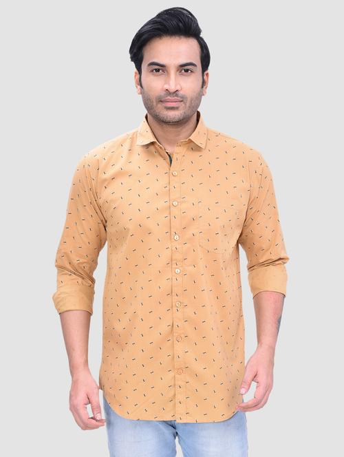 beige printed casual shirt - 17238939 - Very Small Image - 1
