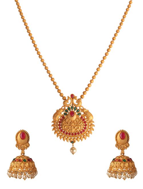 gold  plated choker pendants and earring - 17239807 - Very Small Image - 1