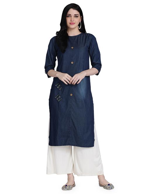 women's straight kurta - 17240835 - Very Small Image - 1